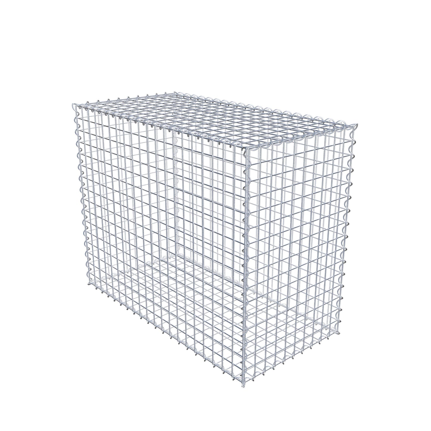 Gabbione 100 cm x 80 cm x 50 cm (L x H x P), maglia 5 cm x 5 cm, spirale