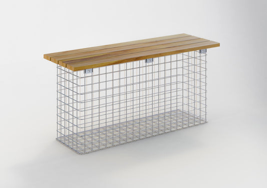 Banco de jardín 102 x 50 x 32 cm TEAK MW 5 x 5 cm, galvanizado en caliente