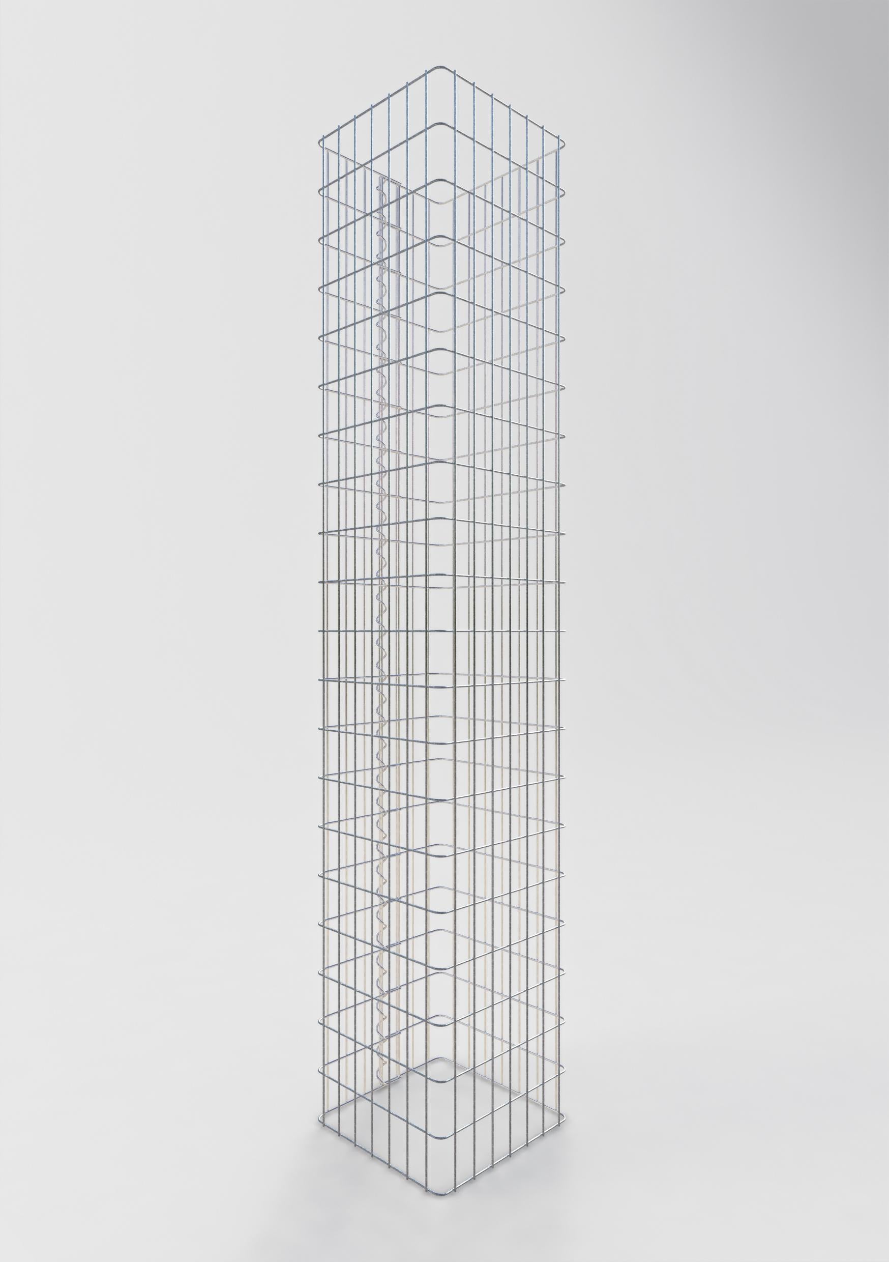 Colonna di gabbioni angolare 37 cm x 37 cm, altezza 200 cm, MW 5 cm x 10 cm