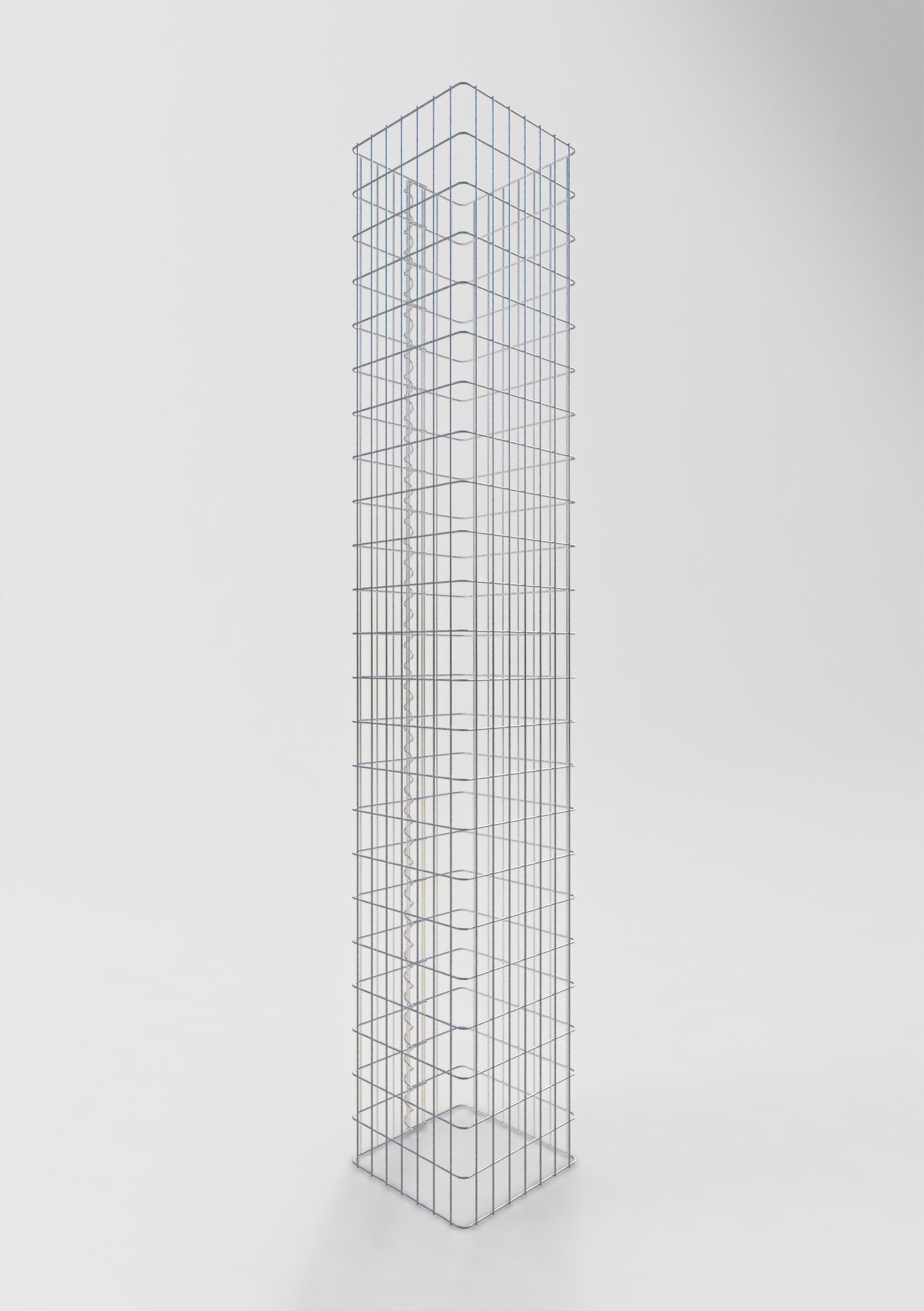 Colonna di gabbioni angolare 37 cm x 37 cm, 230 cm di altezza, MW 5 cm x 10 cm