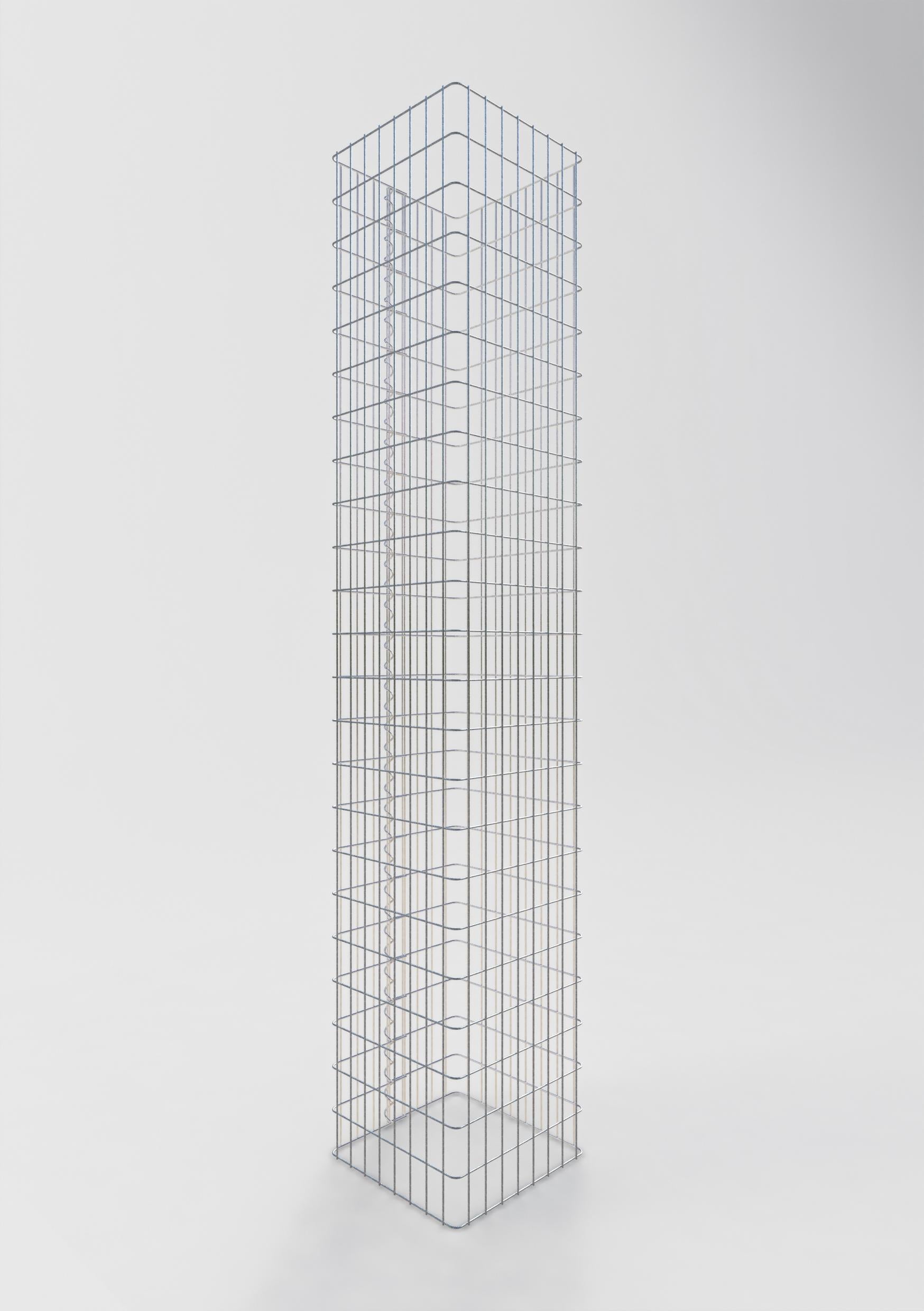 Columna de gaviones angular 42 cm x 42 cm, 230 cm de altura, MW 5 cm x 10 cm