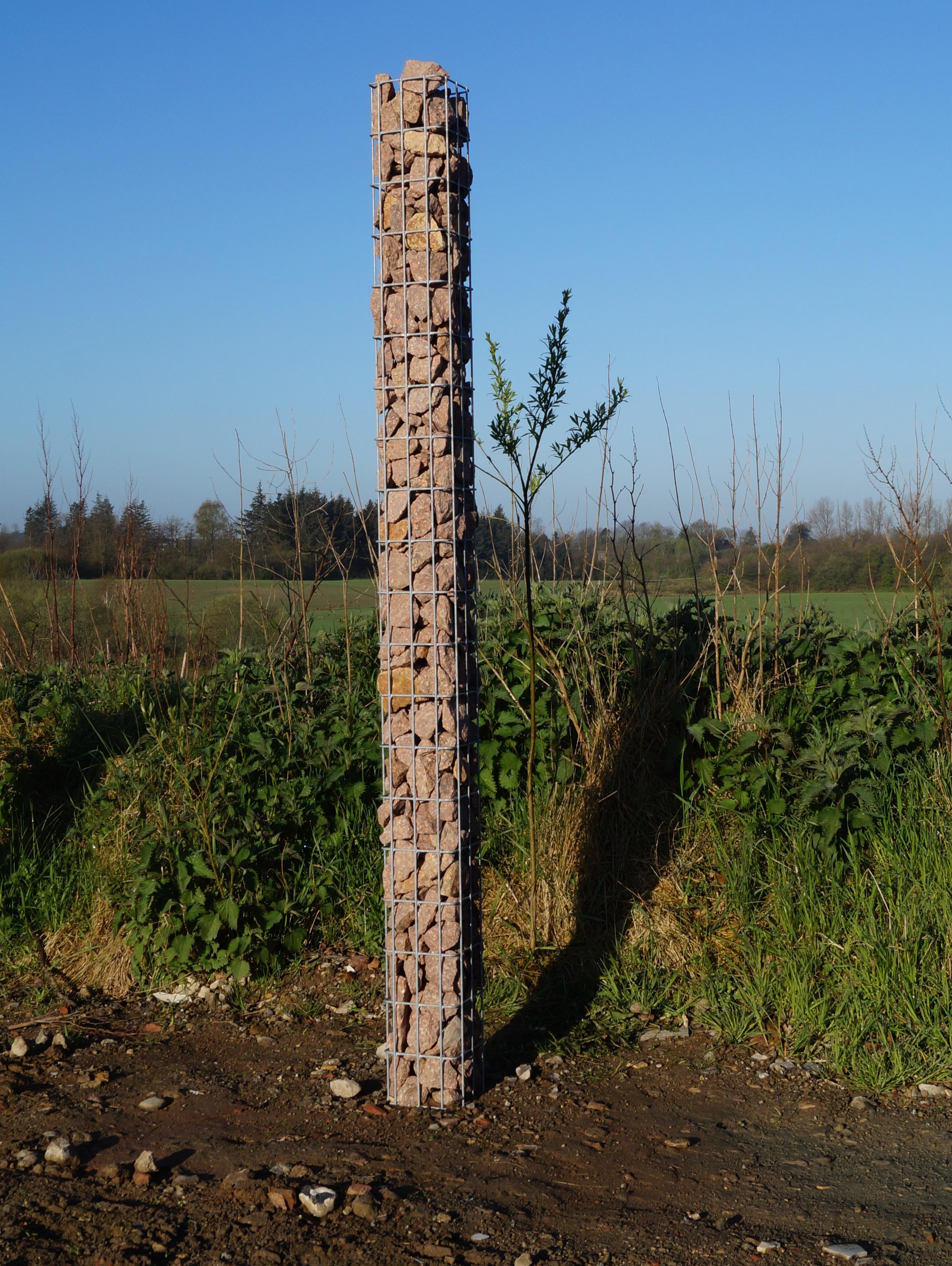 Colonna rettangolare in gabbione zincato a caldo, 17 cm x 17 cm, 200 cm di altezza, MW 5 cm x 10 cm