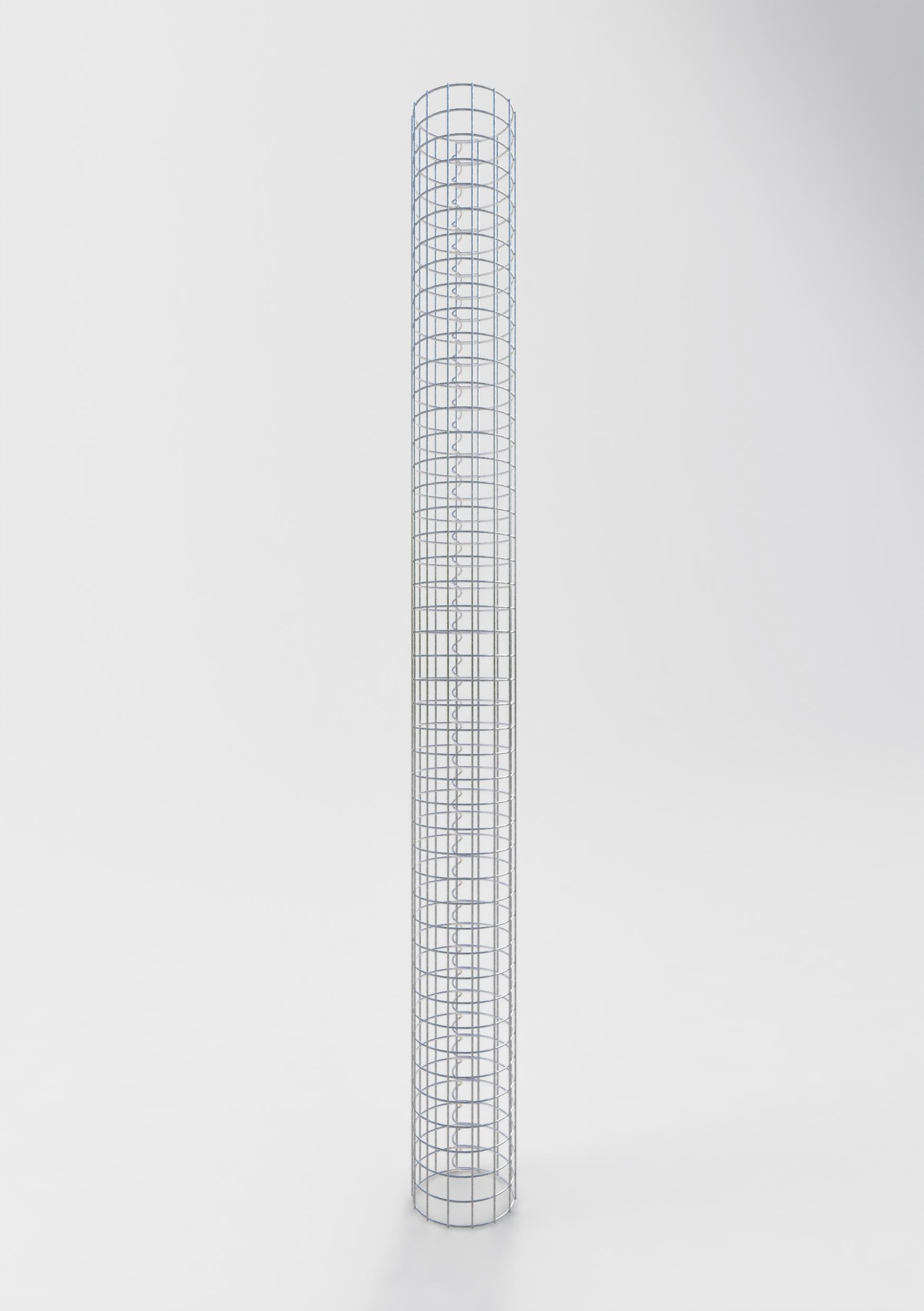 Colonna gabbionata rotonda 22 cm di diametro, 230 cm di altezza, maglia 5 cm x 5 cm