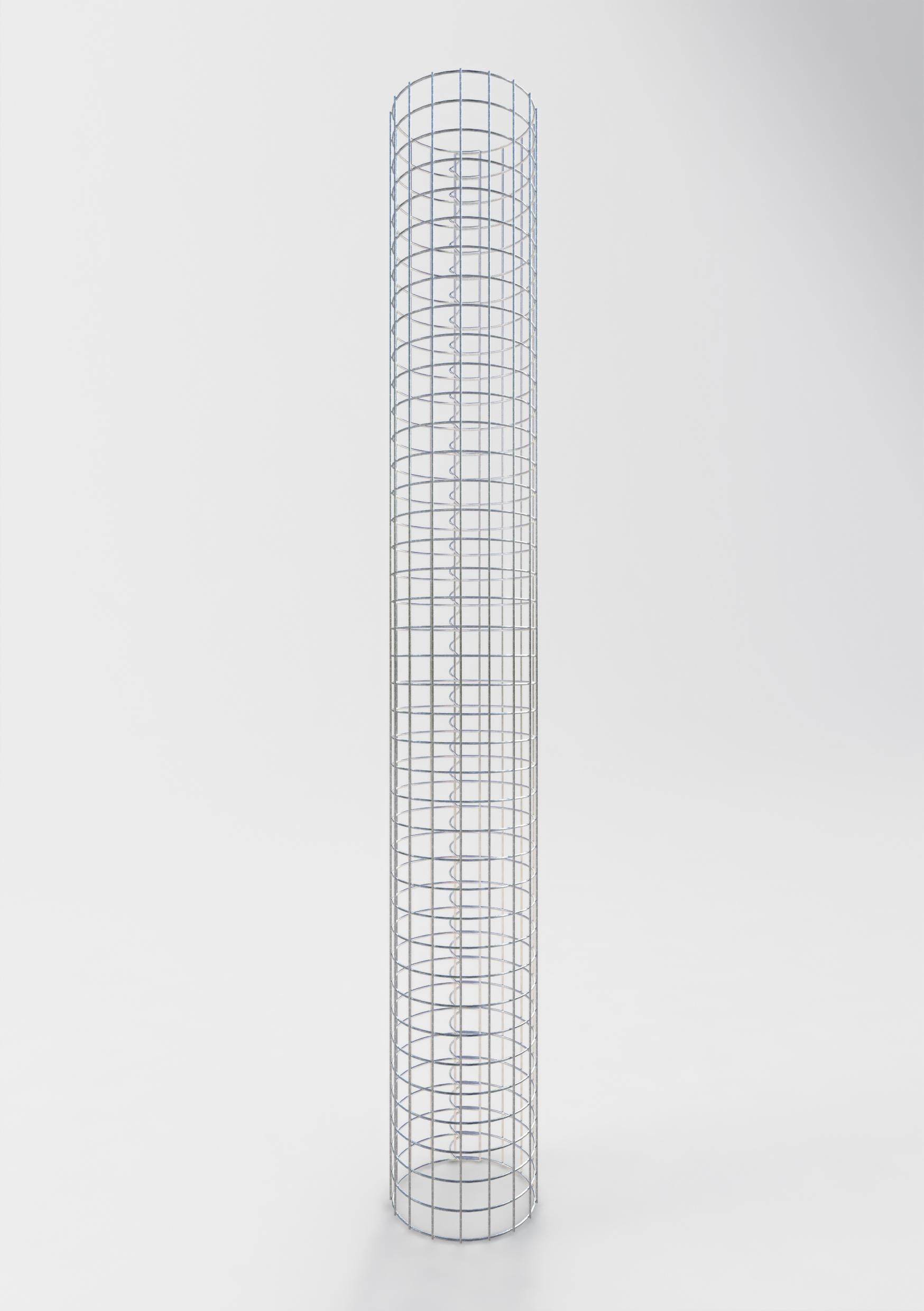 Columna de gaviones redonda 27 cm de diámetro, 200 cm de altura, malla 5 cm x 5 cm