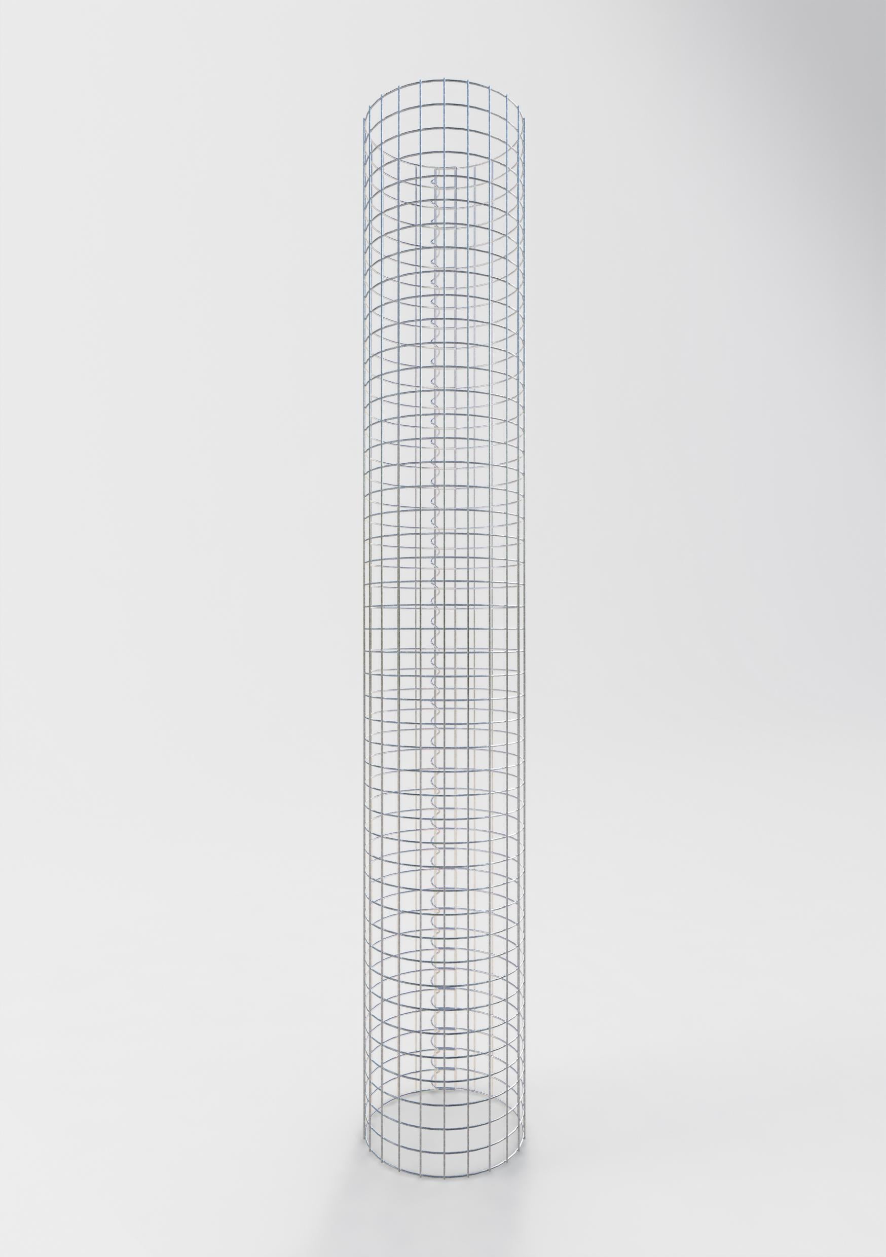 Colonna gabbionata rotonda 37 cm di diametro, 230 cm di altezza, maglia 5 cm x 5 cm