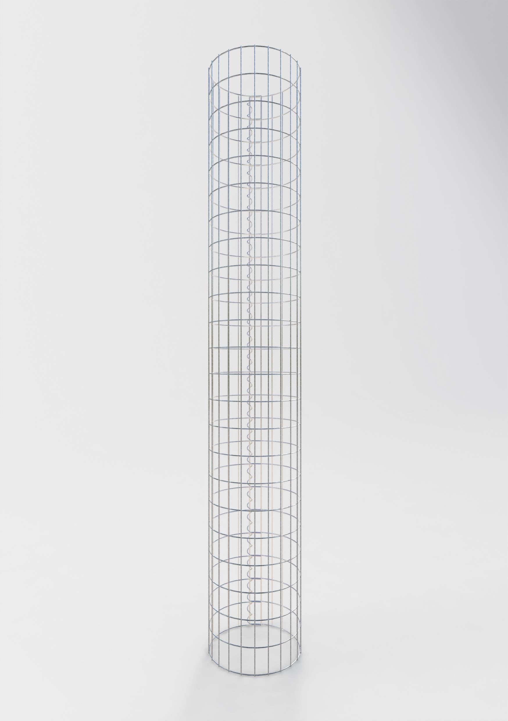 Colonne de gabion ronde 37 cm de diamètre, 230 cm de hauteur, maille 5 cm x 10 cm