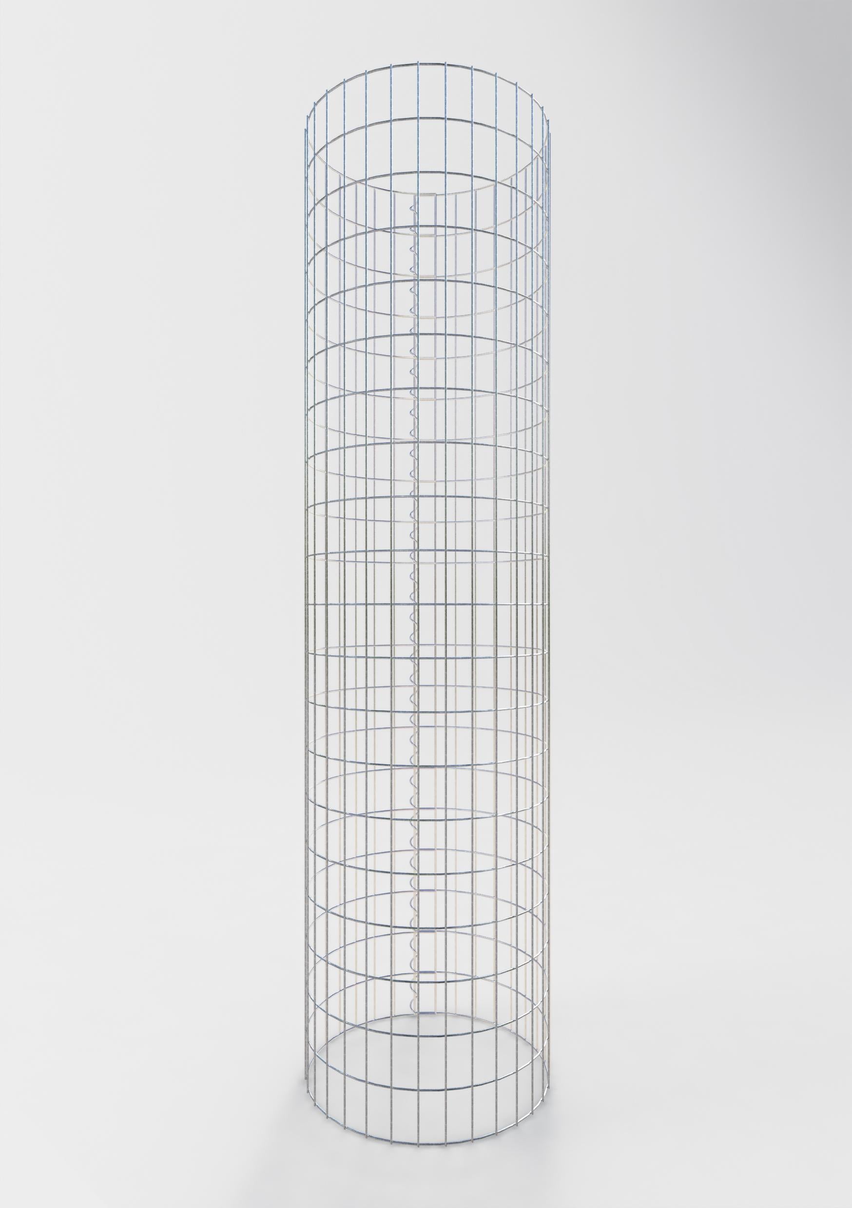 Colonna gabbionata rotonda di 52 cm di diametro, 200 cm di altezza, maglia 5 cm x 10 cm