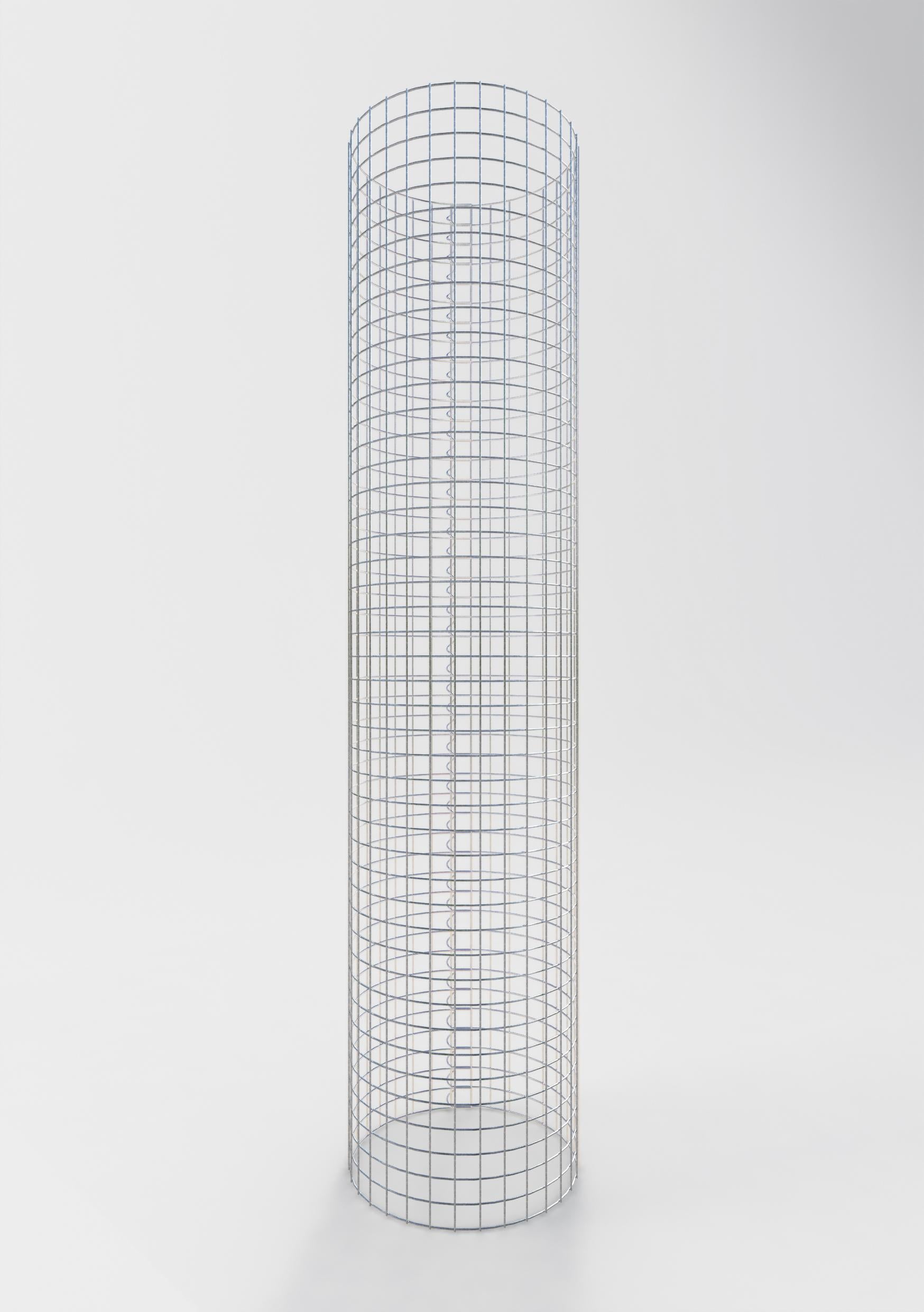 Columna de gaviones redonda 52 cm de diámetro, 230 cm de altura, malla 5 cm x 5 cm