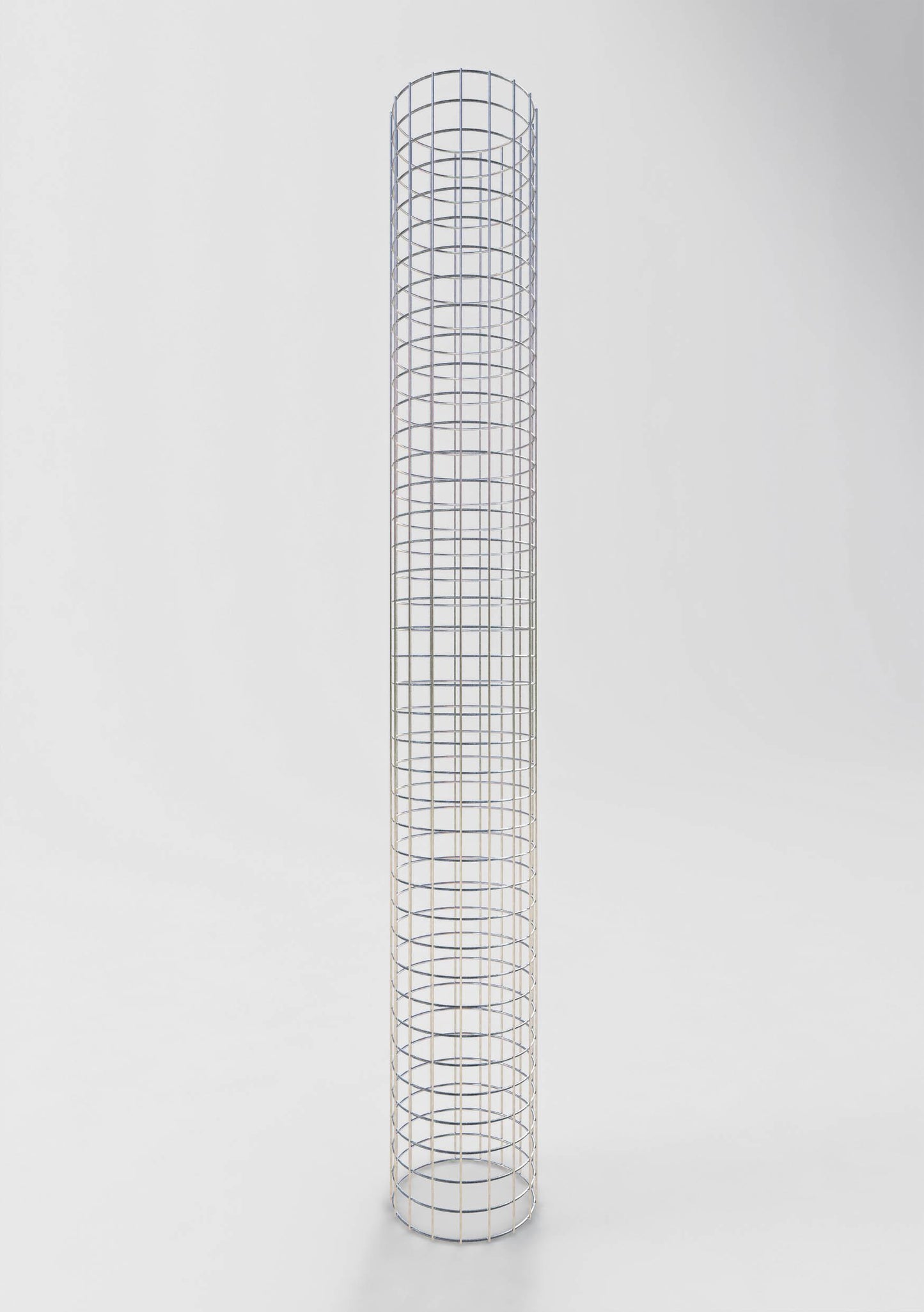 Coluna de gabião redonda, galvanizada a quente, 27 cm de diâmetro, 200 cm de altura, malha 5 cm x 5 cm