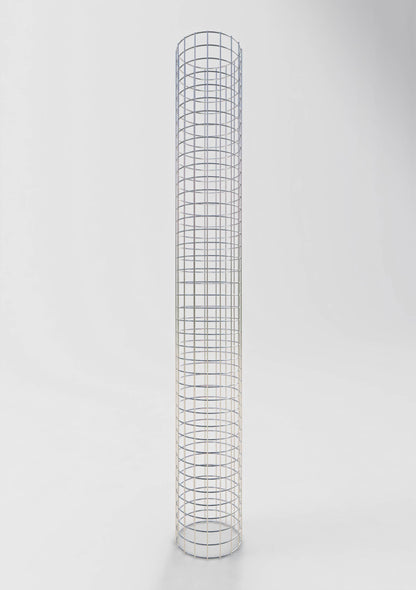 Coluna de gabião redonda, galvanizada a quente, 27 cm de diâmetro, 200 cm de altura, malha 5 cm x 5 cm