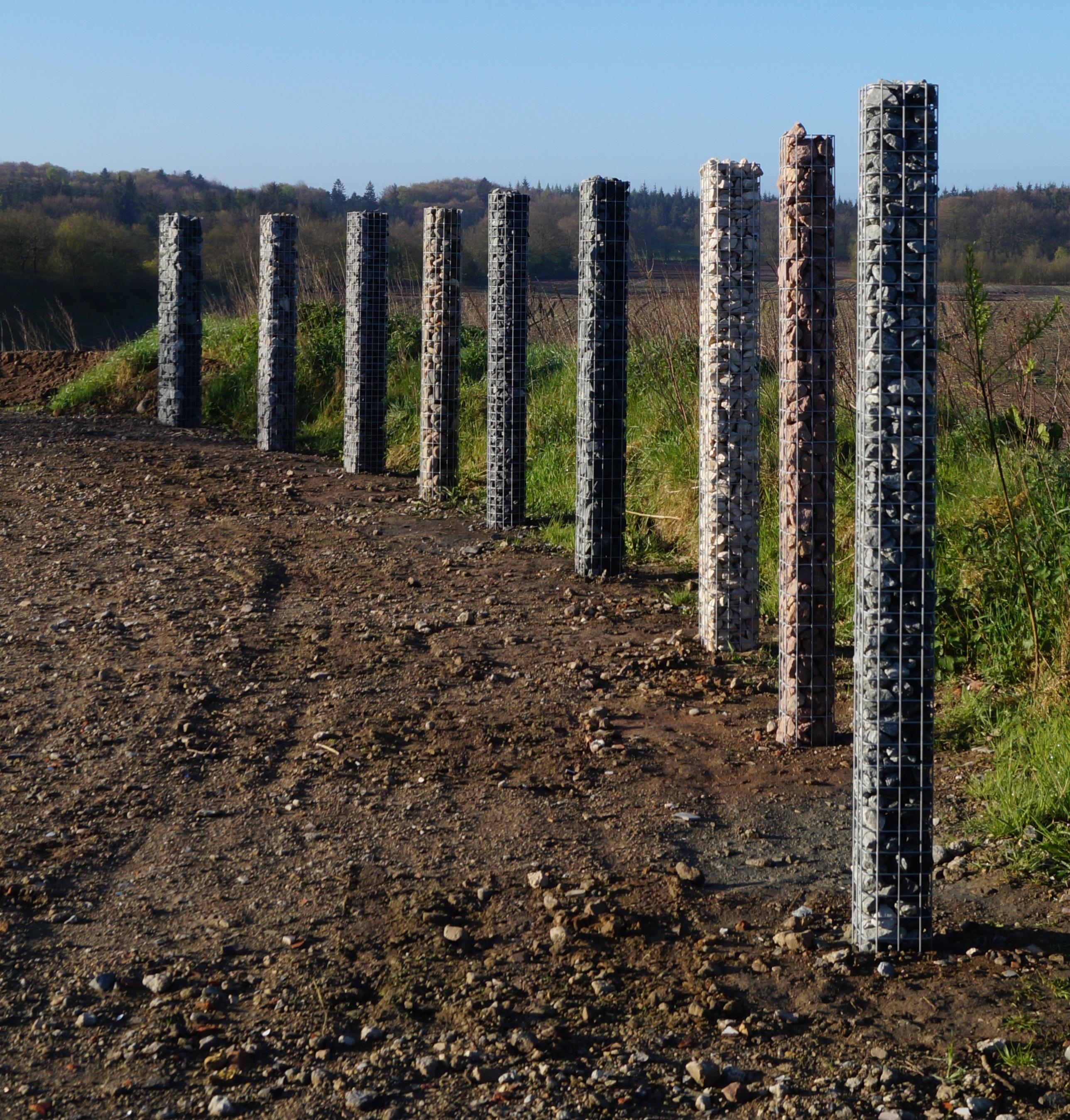 Colonne de gabion carrée galvanisée à chaud, 17 cm x 17 cm, hauteur 200 cm, MW 5 cm x 10 cm