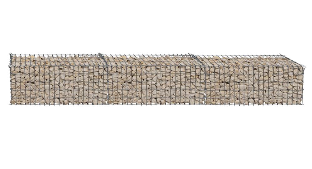 Steckergabione 104 cm x 51 cm x 34 cm (L x H x T), Maschenweite 5 cm x 10 cm