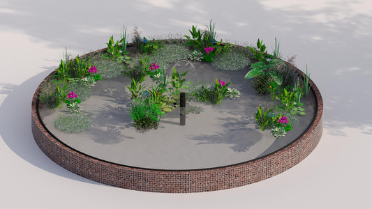 Gabion-dam, rund, ydre diameter 292 cm, højde 50 cm, maskestørrelse 5 x 5 cm, vægtykkelse 15 cm