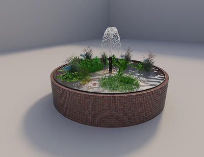 Gabion raised pond, round, outer diameter 352 cm, height 80 cm, mesh size 5 x 5 cm, wall thickness 15 cm