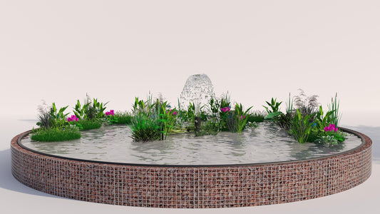 Gabion-dam, rund, ydre diameter 292 cm, højde 50 cm, maskestørrelse 5 x 5 cm, vægtykkelse 15 cm