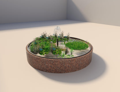 Gabion-dam, rund, ydre diameter 442 cm, højde 80 cm, maskestørrelse 5 x 5 cm, vægtykkelse 15 cm